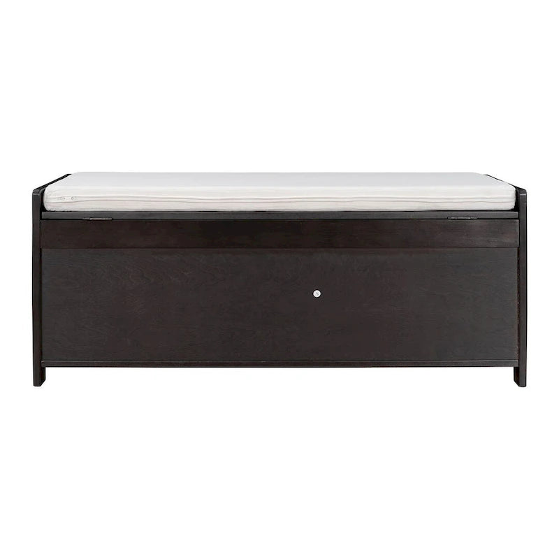 3-Door Upholstered Shoe Bench with Removable Cushion and Hidden Storage