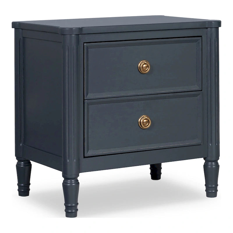 Solid Wood Nightstand with USB Ports