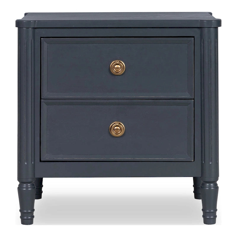 Solid Wood Nightstand with USB Ports