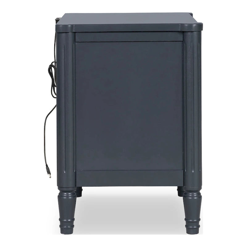 Solid Wood Nightstand with USB Ports