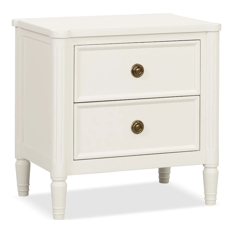 Solid Wood Nightstand with USB Ports