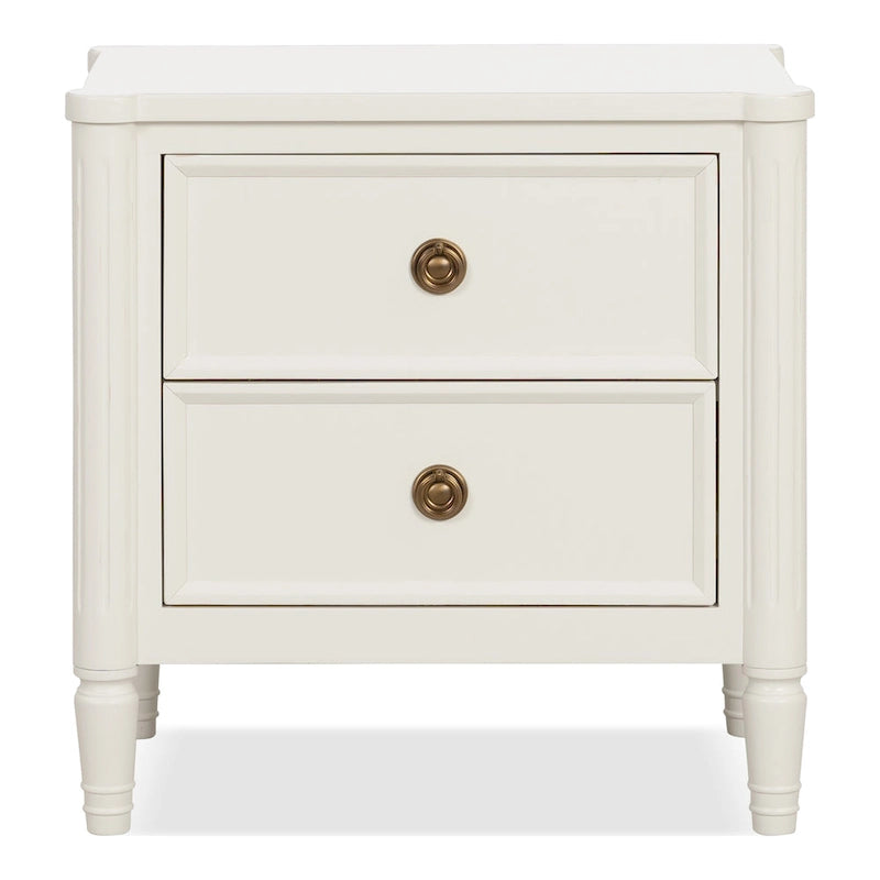 Solid Wood Nightstand with USB Ports