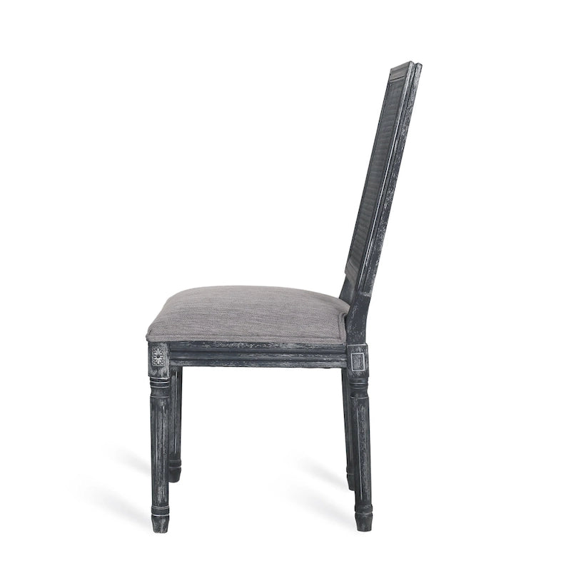 Wood and Cane Upholstered Dining Chair