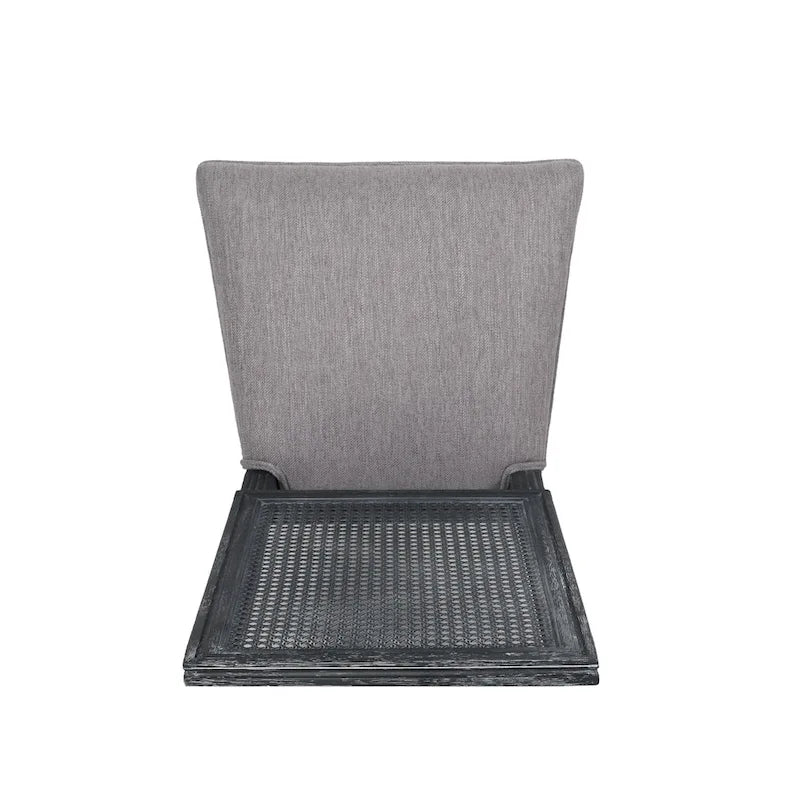 Wood and Cane Upholstered Dining Chair