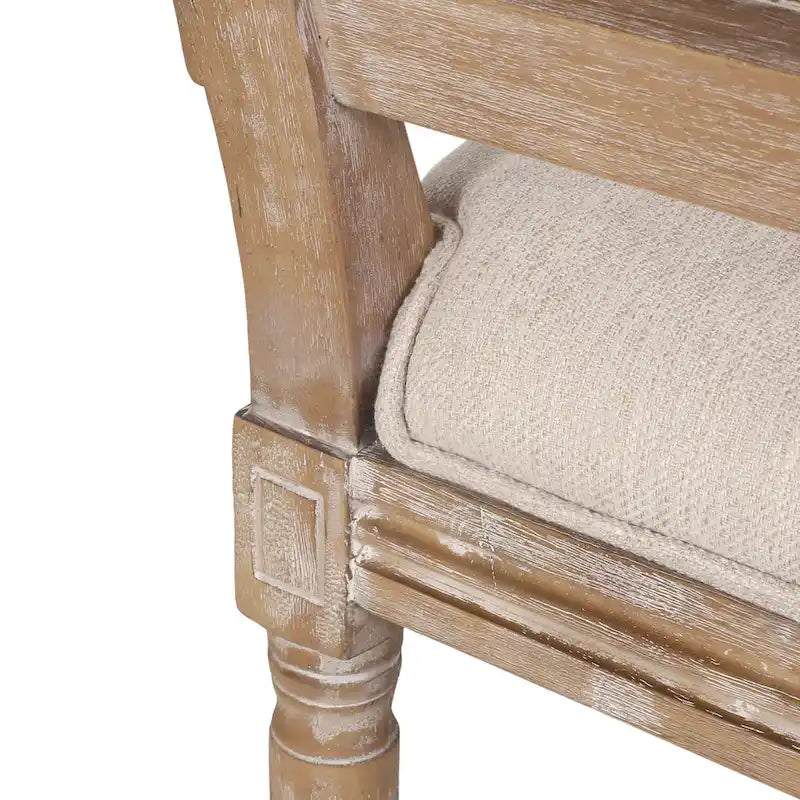 Wood and Cane Upholstered Dining Chair