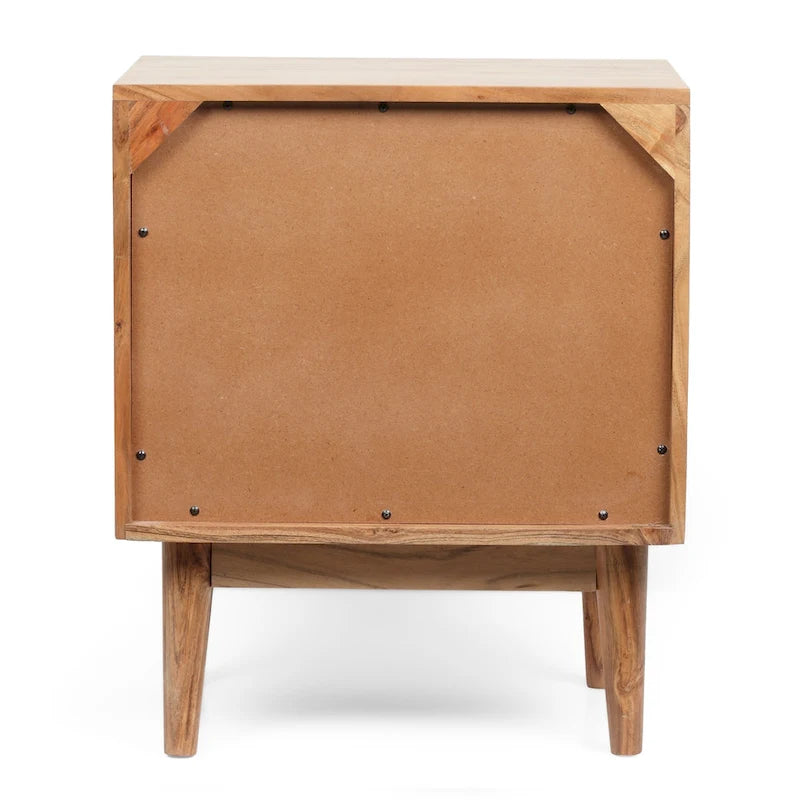 Table de chevet bohème artisanale en bois d’acacia