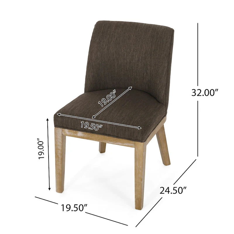 Fabric Upholstered Wood Dining Chair