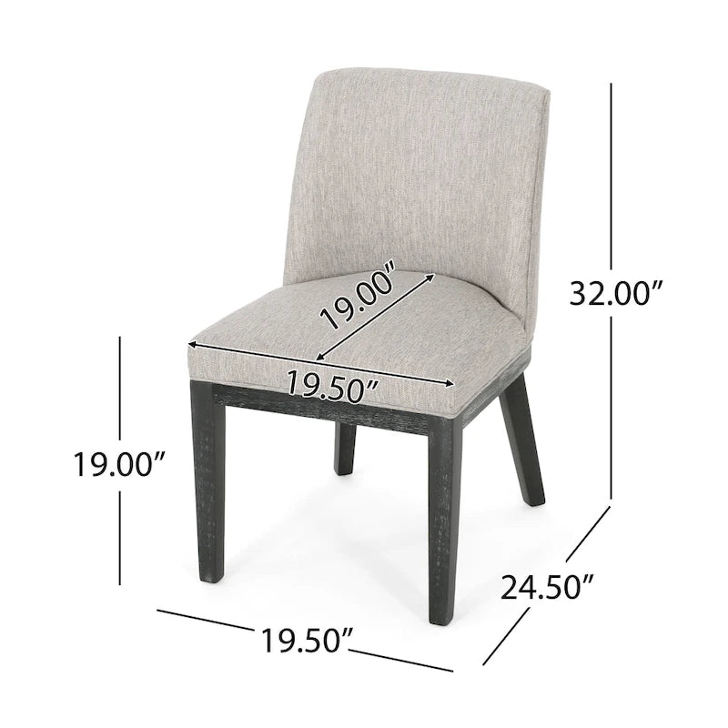 Fabric Upholstered Wood Dining Chair