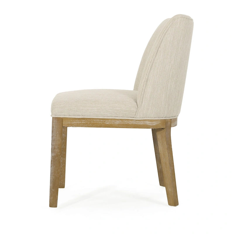 Fabric Upholstered Wood Dining Chair