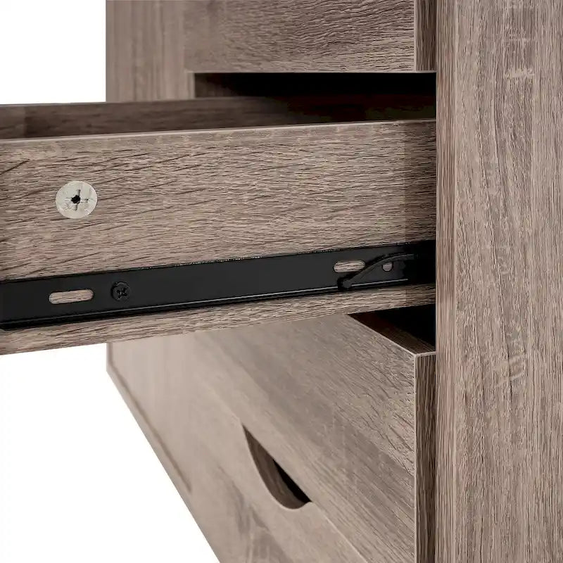 5-Drawer Wood Storage Cabinet with Wheels - Craft Organizer and Makeup Drawer Unit for Closet and Bedroom