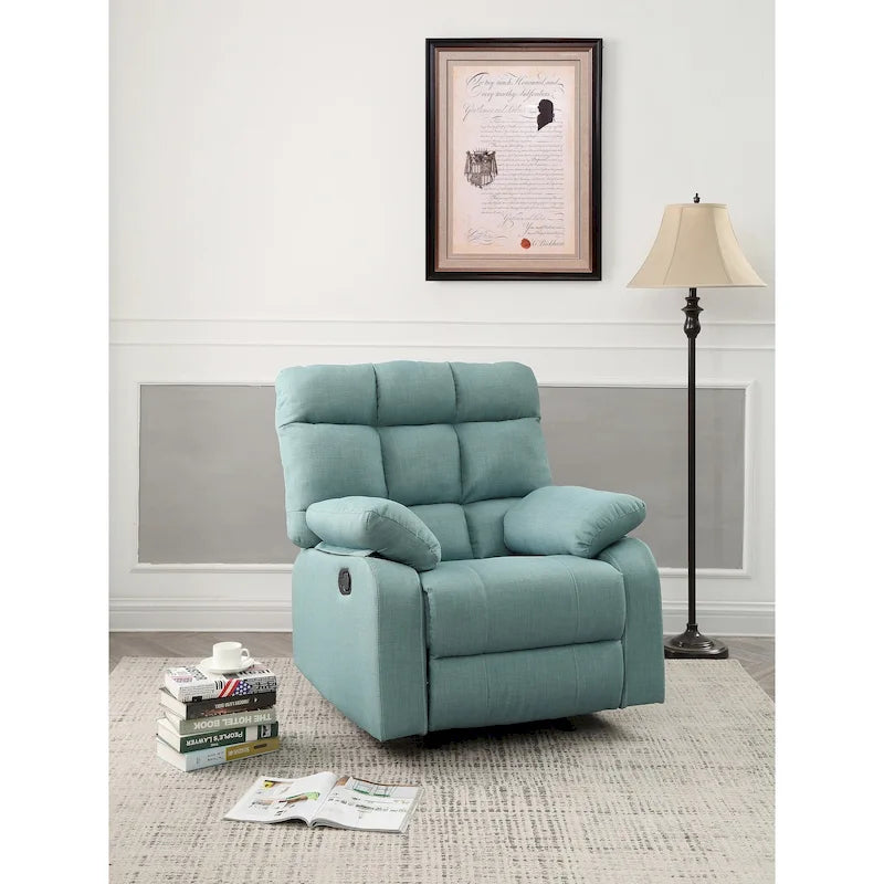Fabric Upholstery Reclining Chair - 37L x 39W x 38H