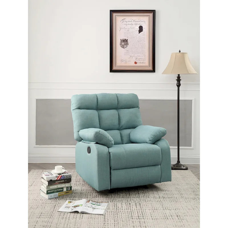 Fabric Upholstery Reclining Chair - 37L x 39W x 38H