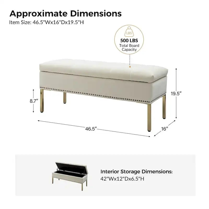 Contemporary Velvet Flip-Top Storage Bench