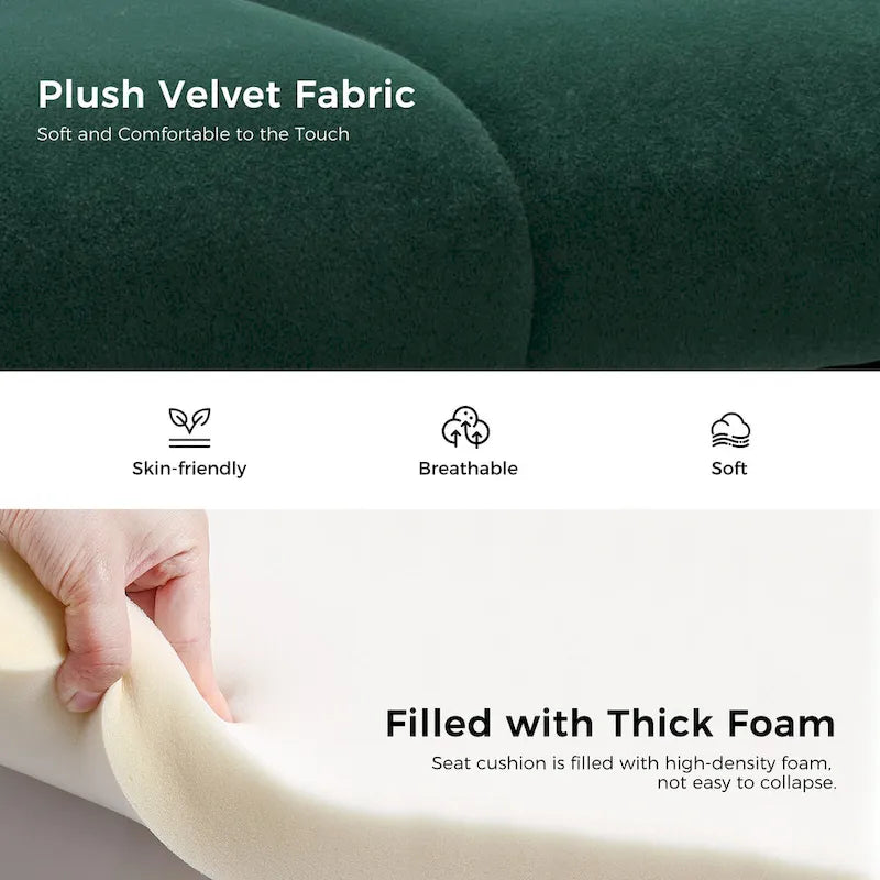 Contemporary Velvet Flip-Top Storage Bench