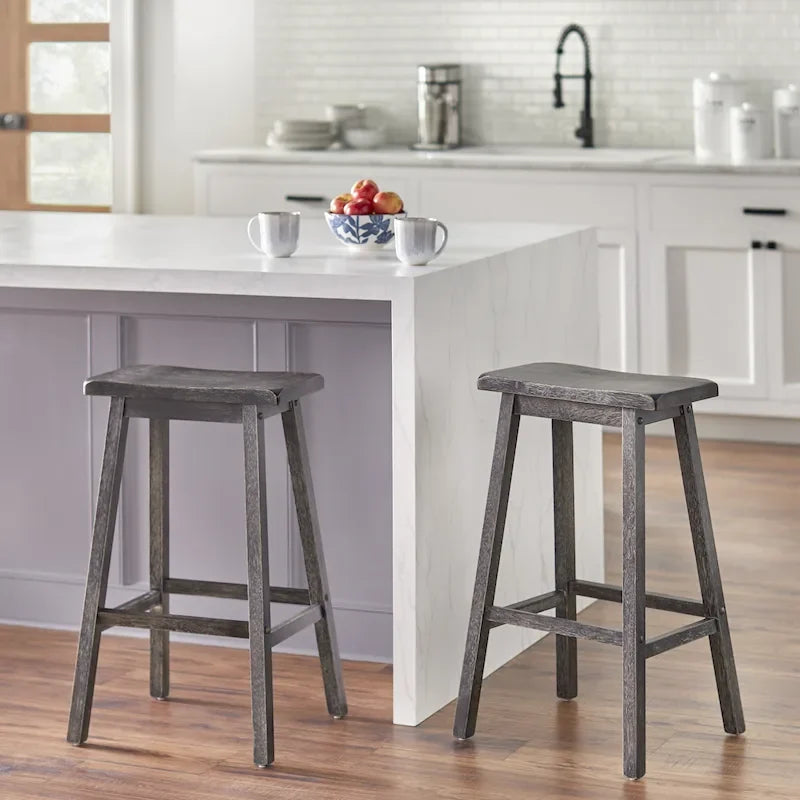Rubberwood 24-Inch Counter-Height Bar Stool