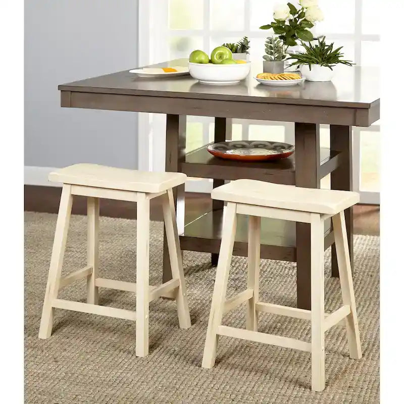 Rubberwood 24-Inch Counter-Height Bar Stool