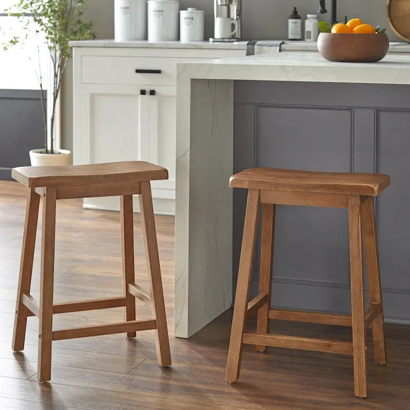 Rubberwood 24-Inch Counter-Height Bar Stool