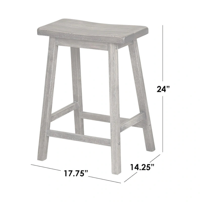 Rubberwood 24-Inch Counter-Height Bar Stool