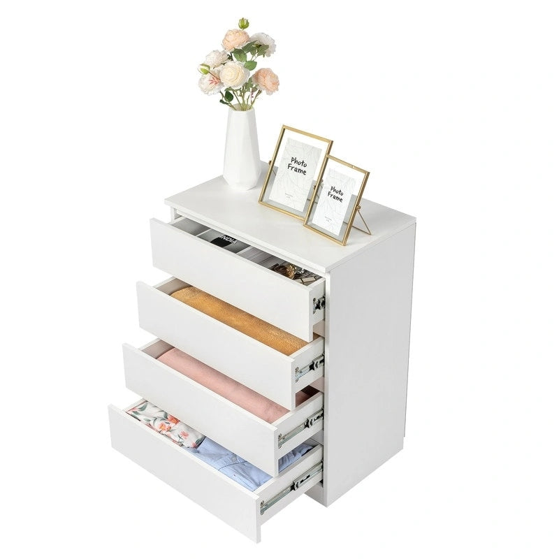 Commode en bois pour chambre à 4 tiroirs
