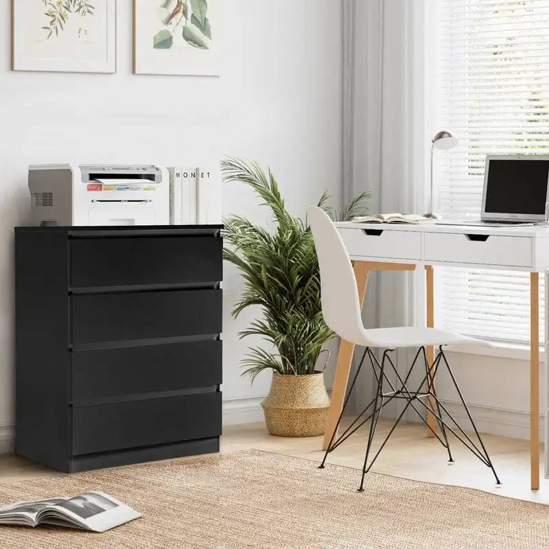 Commode en bois pour chambre à 4 tiroirs