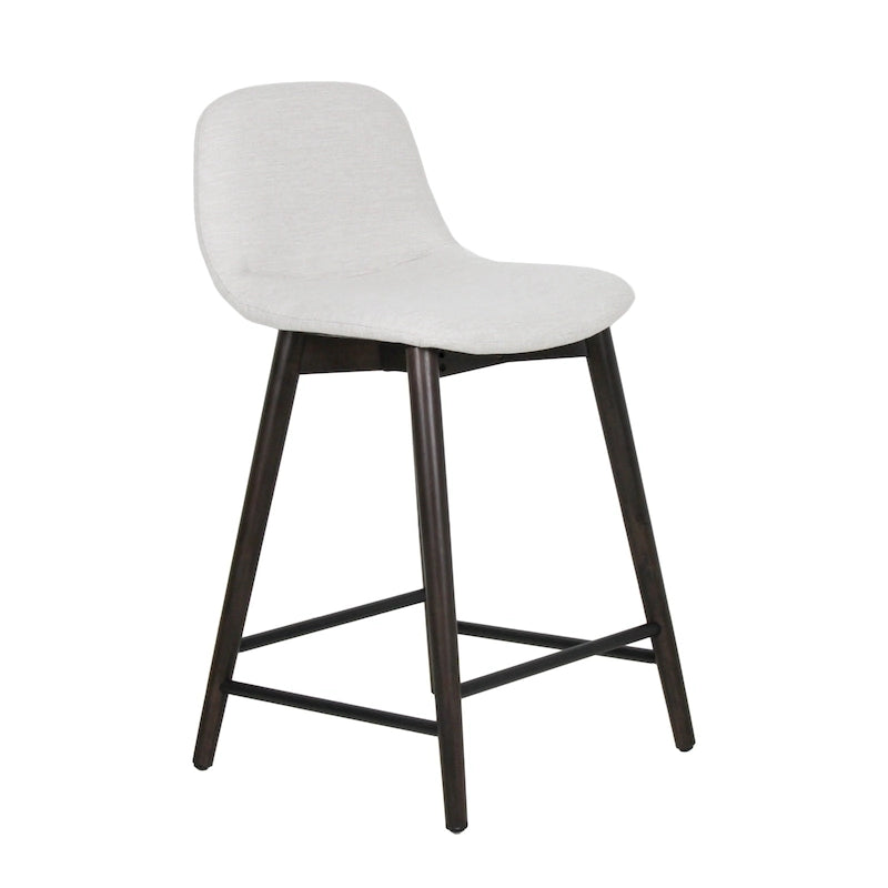 Upholstered Solid Wood Counter Stool With Footrest