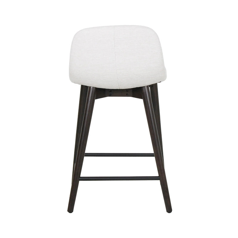 Upholstered Solid Wood Counter Stool With Footrest