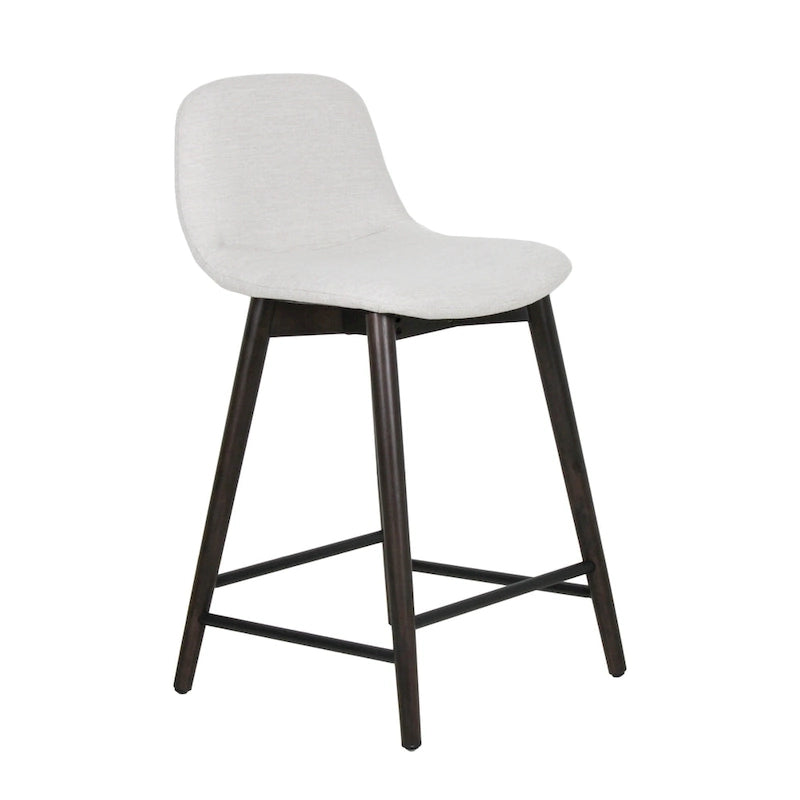 Upholstered Solid Wood Counter Stool With Footrest
