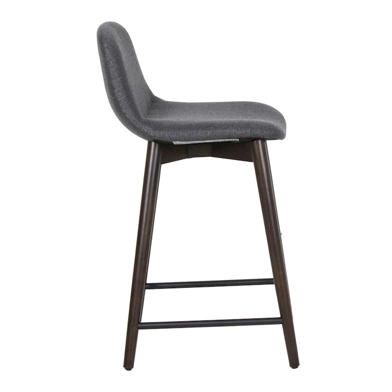 Upholstered Solid Wood Counter Stool With Footrest
