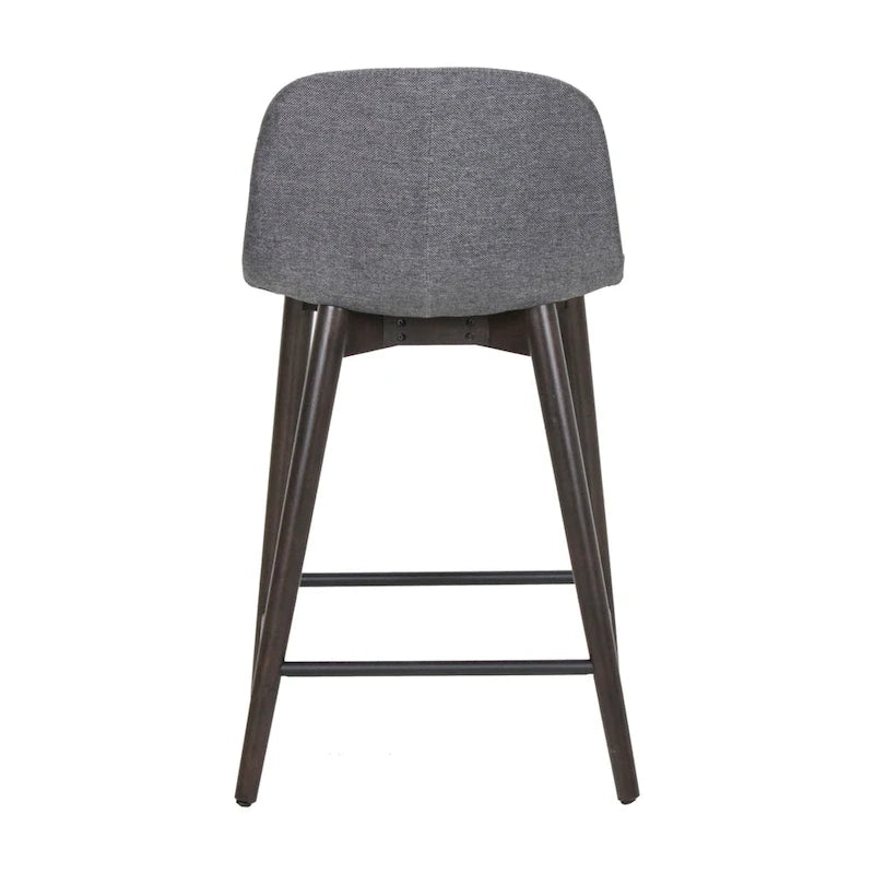 Upholstered Solid Wood Counter Stool With Footrest