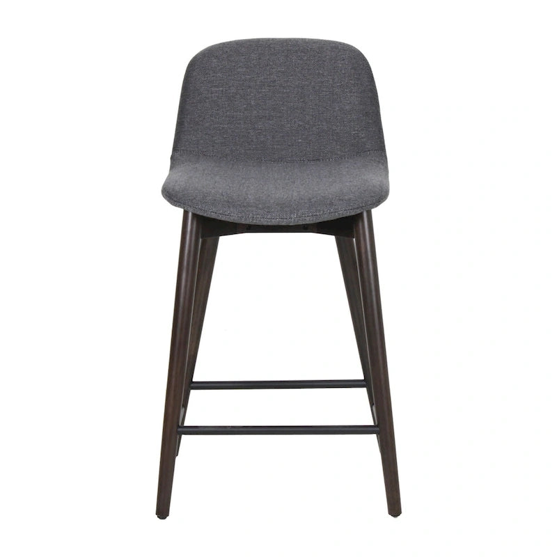Upholstered Solid Wood Counter Stool With Footrest