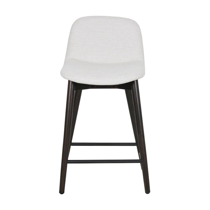 Upholstered Solid Wood Counter Stool With Footrest