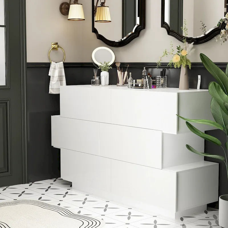 6-Drawer Dresser with High Gloss Finish