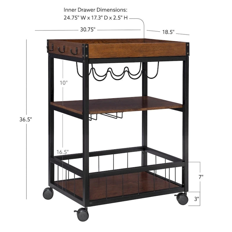 Industrial Kitchen & Wine Cart