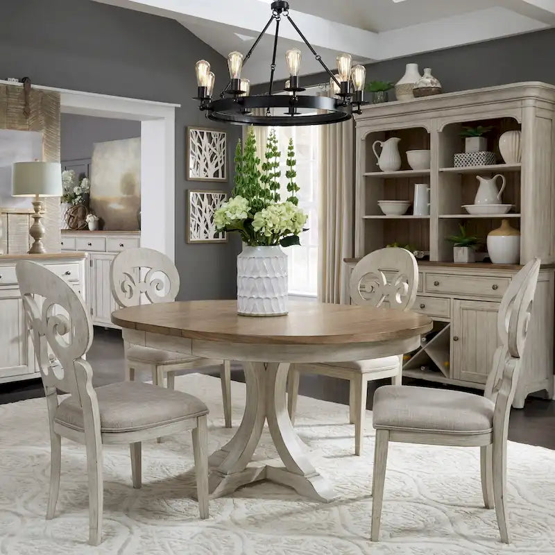 Antique White Pedestal Table