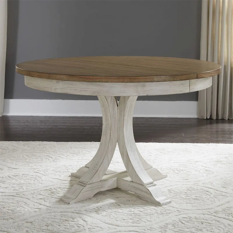 Antique White Pedestal Table