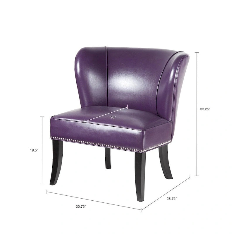 Purple Armless Accent Chair