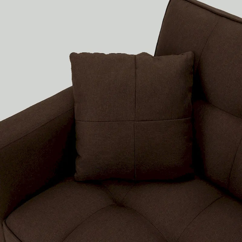 74-calowa nowoczesna pikowana sofa futon z funkcją spania