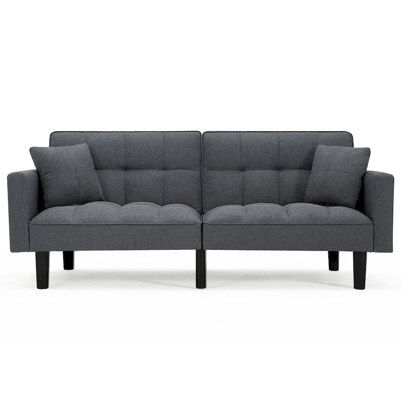 74-calowa nowoczesna pikowana sofa futon z funkcją spania
