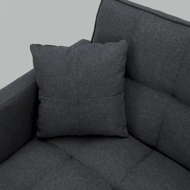 74-calowa nowoczesna pikowana sofa futon z funkcją spania