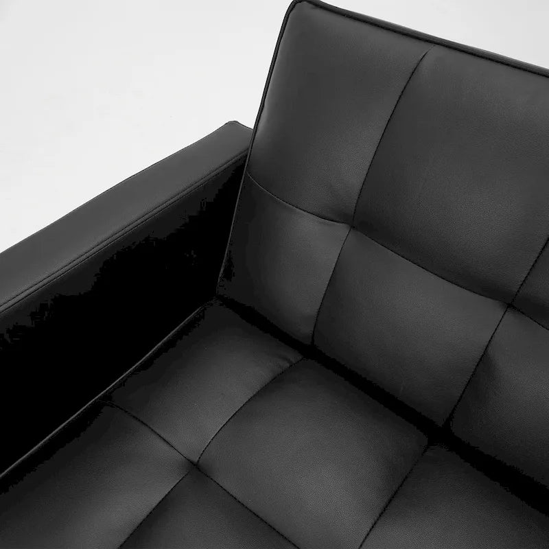 74-calowa nowoczesna pikowana sofa futon z funkcją spania