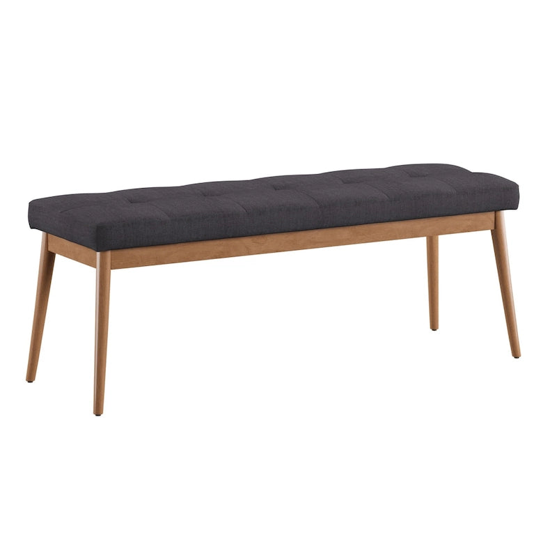 Oak Angled Leg Linen Dining Bench