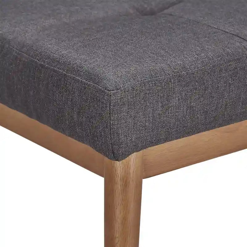 Oak Angled Leg Linen Dining Bench