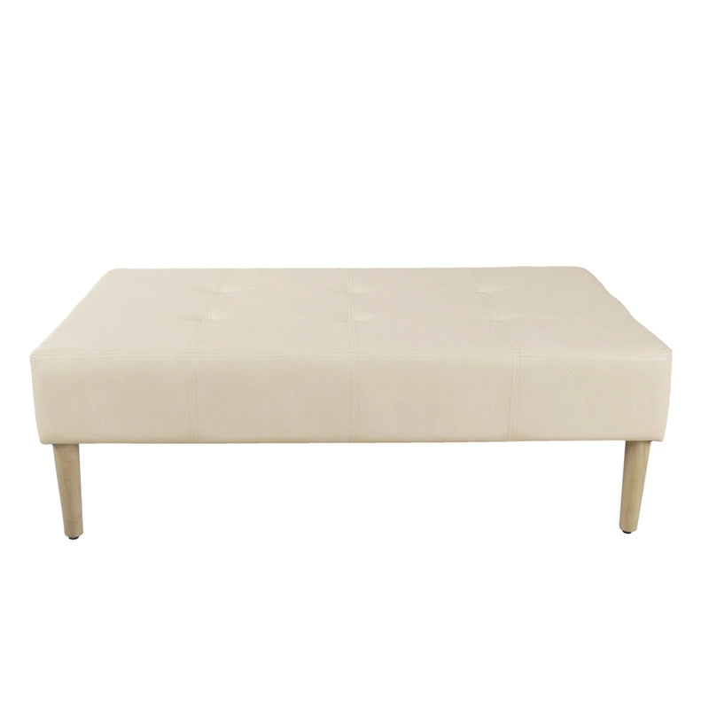 Tufted Coffee Table Ottoman - Faux Leather