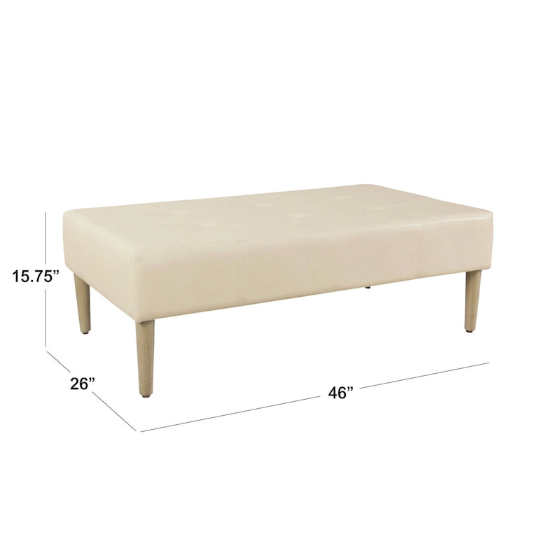 Tufted Coffee Table Ottoman - Faux Leather