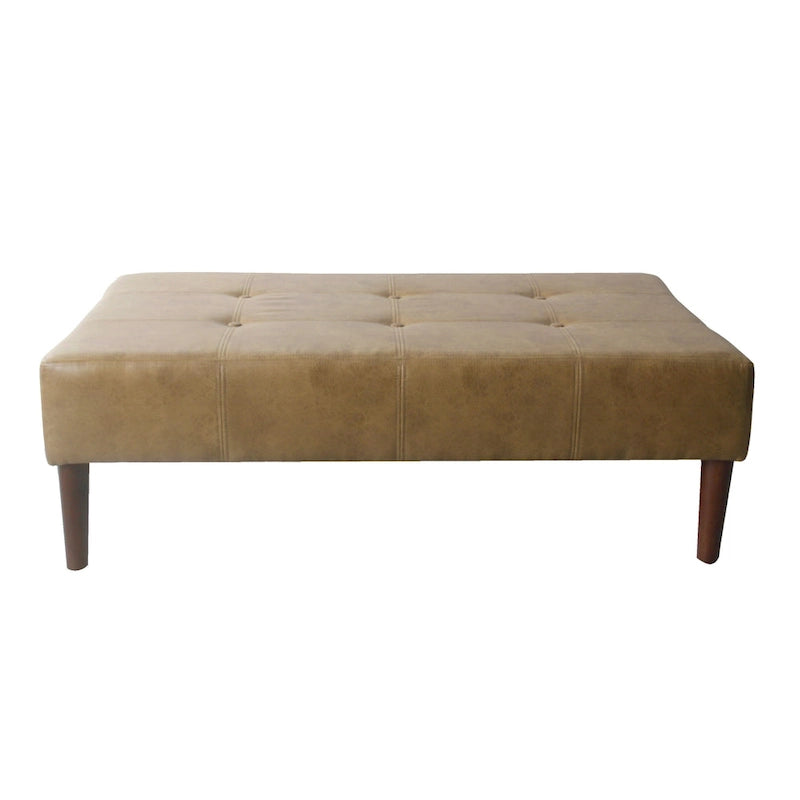 Tufted Coffee Table Ottoman - Faux Leather