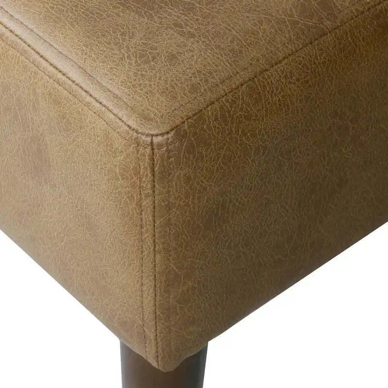 Tufted Coffee Table Ottoman - Faux Leather