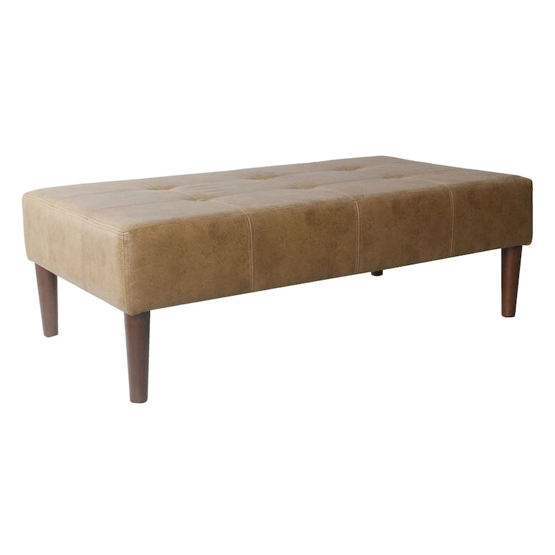Tufted Coffee Table Ottoman - Faux Leather