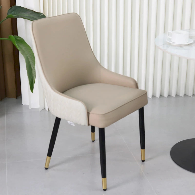 Microfiber Leather Luxury Upholstered Dining Chair with Lion Head Pull Ring