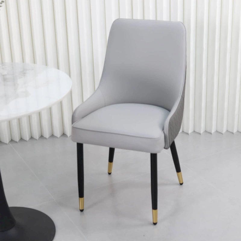 Microfiber Leather Luxury Upholstered Dining Chair with Lion Head Pull Ring