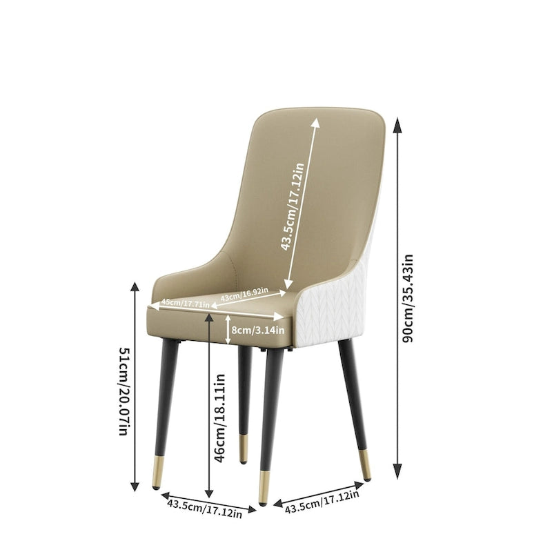 Microfiber Leather Luxury Upholstered Dining Chair with Lion Head Pull Ring